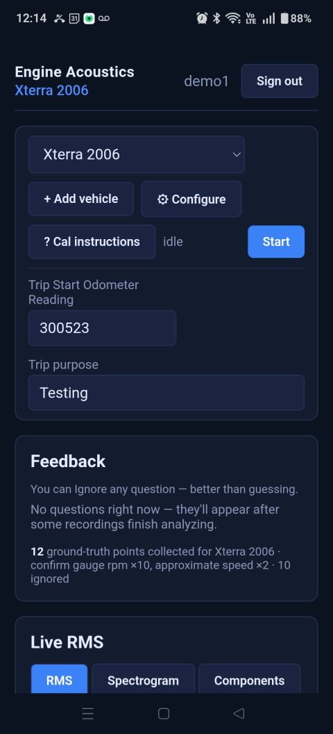 Thumbnail: Engine Acoustics mobile app for the Xterra 2006